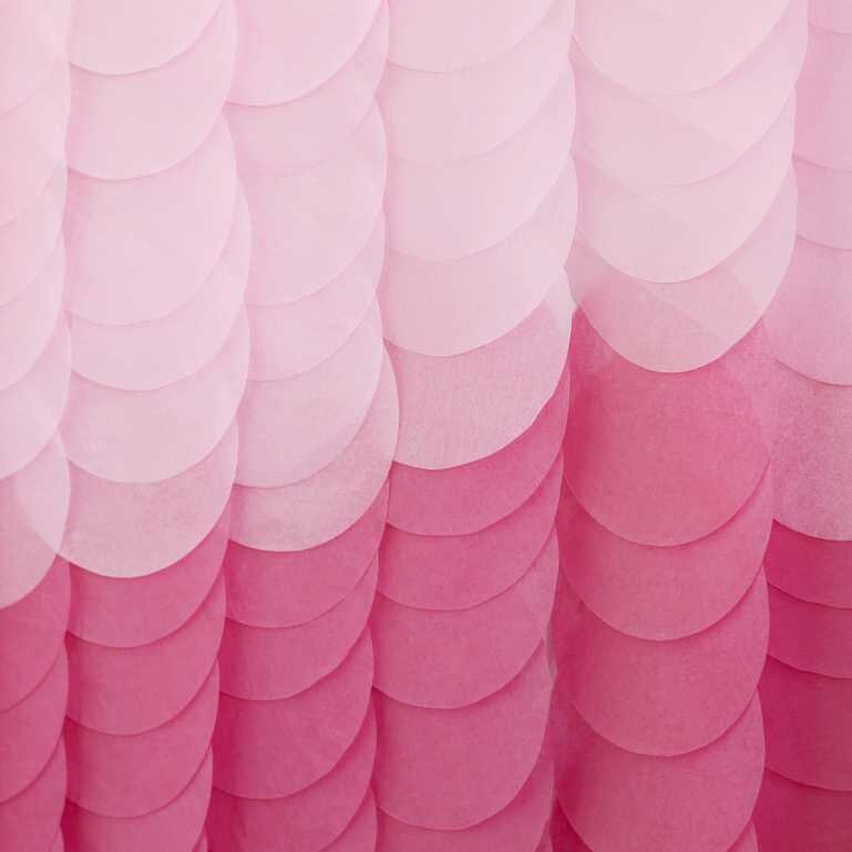Backdrop med cirkler i rosa ombre 200 cm