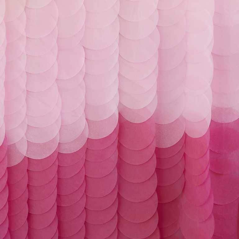 Backdrop med cirkler i rosa ombre 200 cm