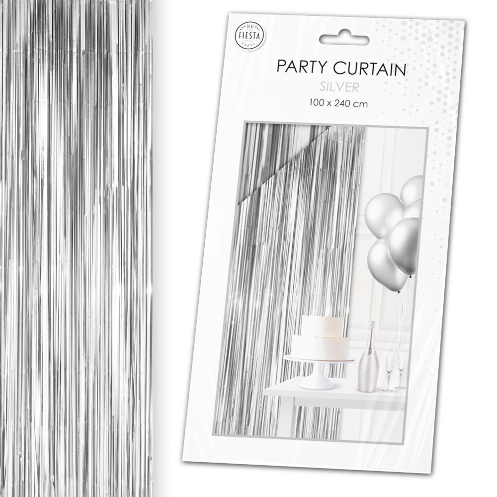 Backdrop Glimmerforhæng Sølv 100 x 240 cm