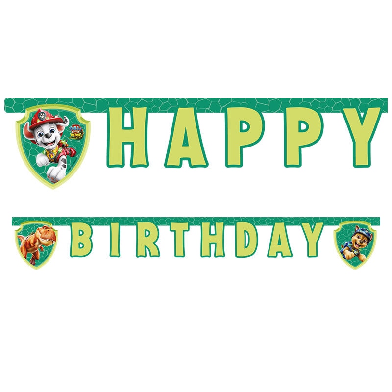 Paw Patrol Dino Movie Guirlande Happy Birthday