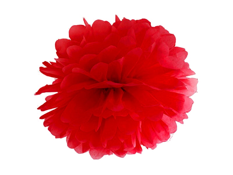 Pom pom bold i en rød farve 25 cm