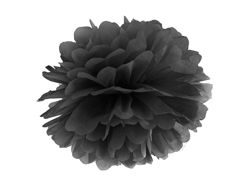 Pom pom bold i sort farve 25 cm