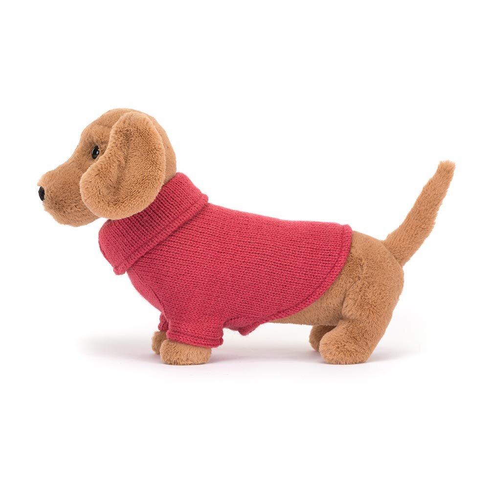 Jellycat - Gravhund med pink striktrøje 16 cm