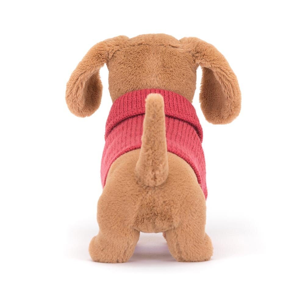 Jellycat - Gravhund med pink striktrøje 16 cm